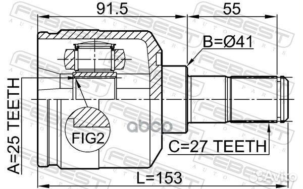 ШРУС внутренний к-кт ABS Hyundai NF Sonata 05