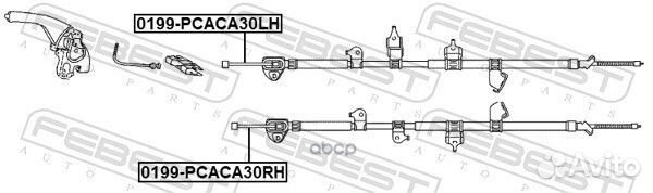 Трос ручного тормоза правый 0199pcaca30RH Febest