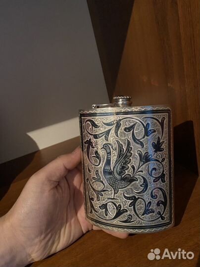Фляжка серебряная