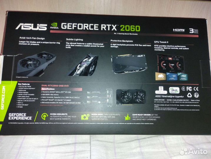 Видеокарта Asus dual geforce rtx 2060 6gb