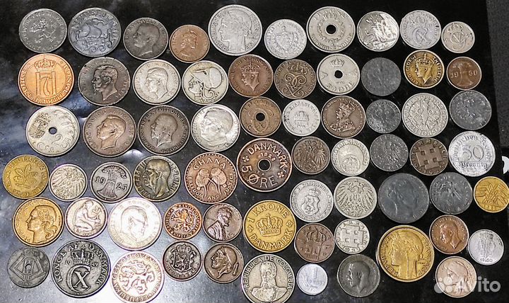 Монеты мира старая Европа и экзотика с 1845-1965