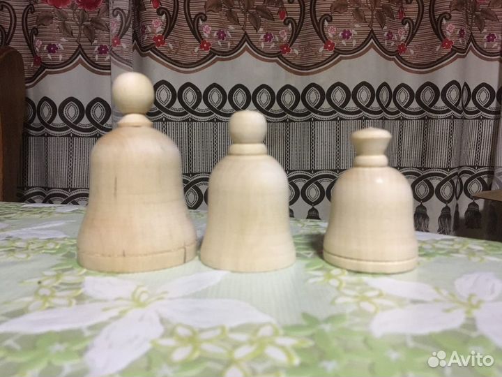 Ёлочки-колокольчики-яйца деревянные