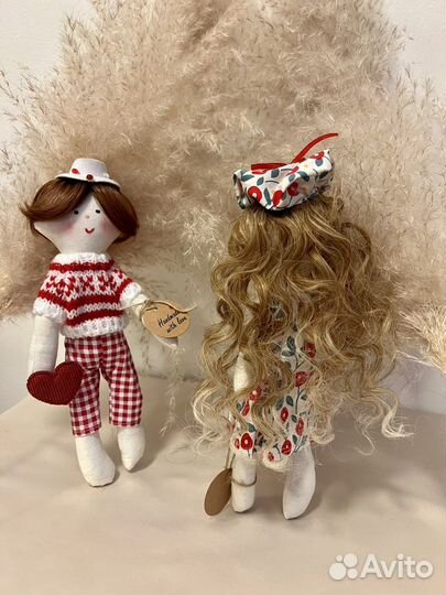 Интерьерная кукла ручной работы «Парочка»