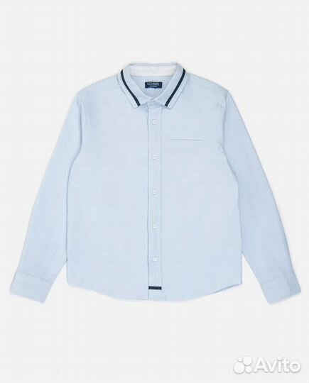 Голубая рубашка на 128-134