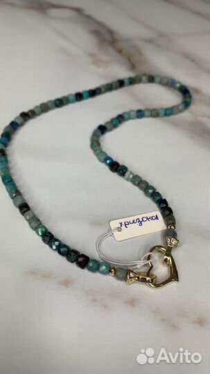 Чокер из натуральных камней хризокол