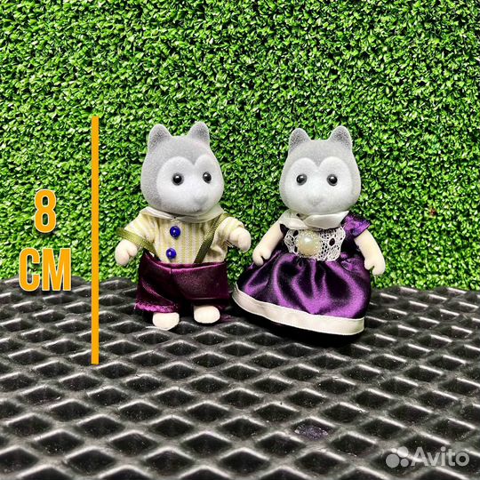 Фигурки семья молочных хаски