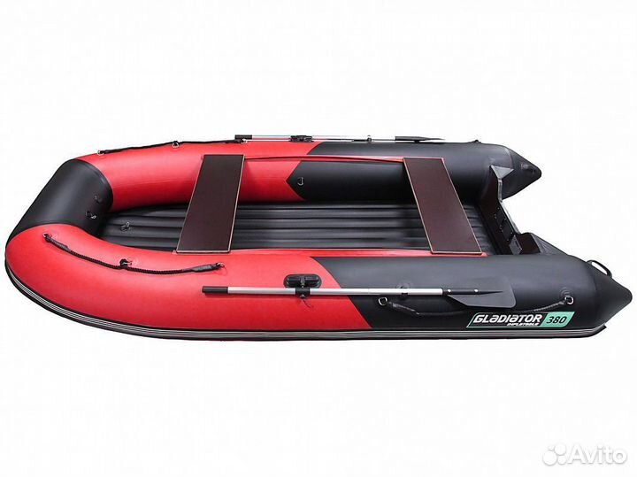 Лодка пвх Gladiator E380S красно/черный