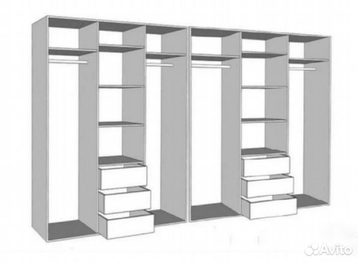 Шкаф-купе 340см двойной Андрей 3