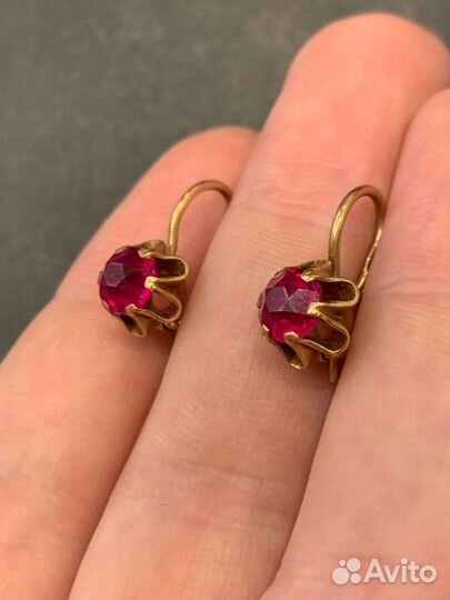 Серьги золотые 583 пробы СССР