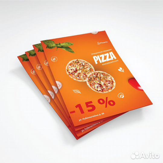 Печать листовок визиток меню каталогов