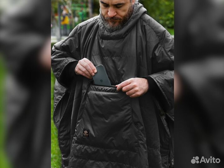 Пончо покрывало черный