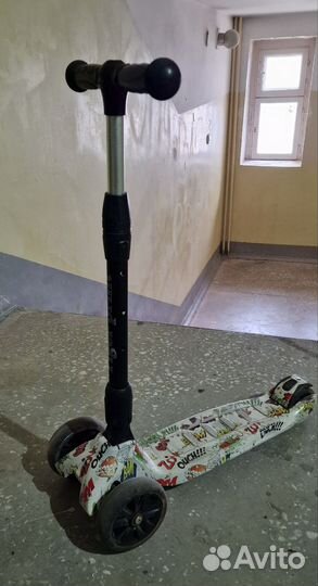 Самокат tech team Tiger print трёхколёсный