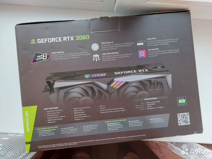 Видеокарта Msi rtx 3060 12GB gaming x