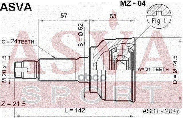 ШРУС внешний перед mazda/ 323 familia(BD, B