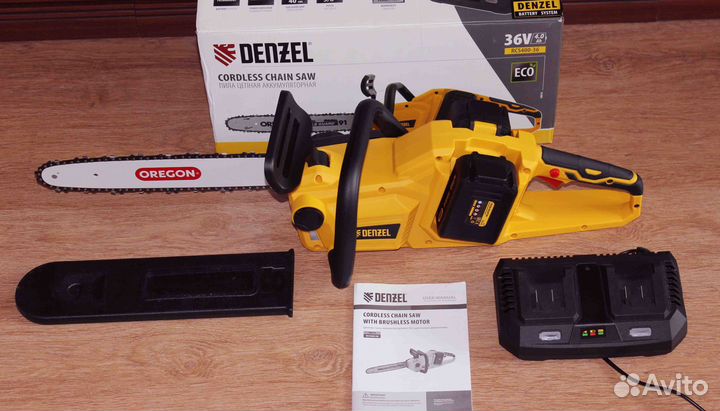 Аккумуляторная цепная пила Denzel RCS 400-36