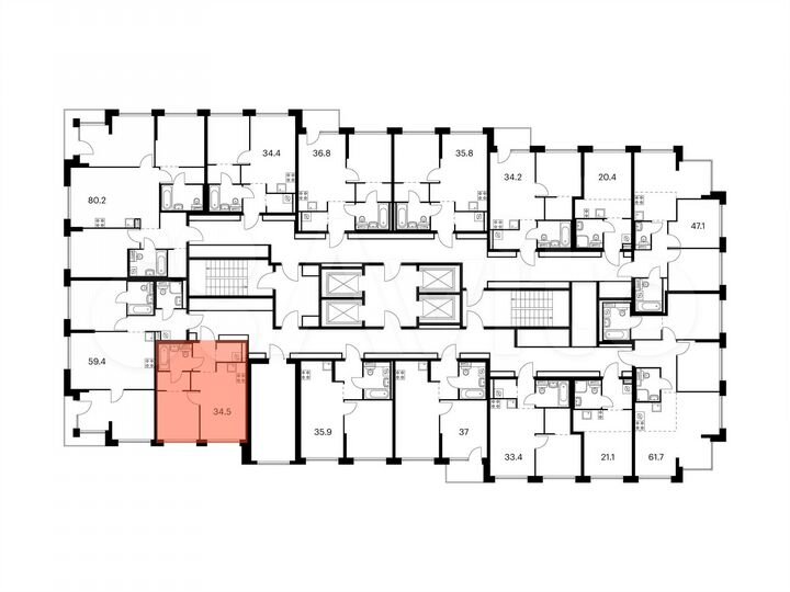 1-к. квартира, 34,5 м², 23/32 эт.