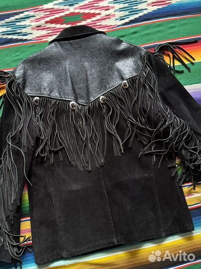 1980s' Vintage Schott NYC Western Fringe Black 40U
