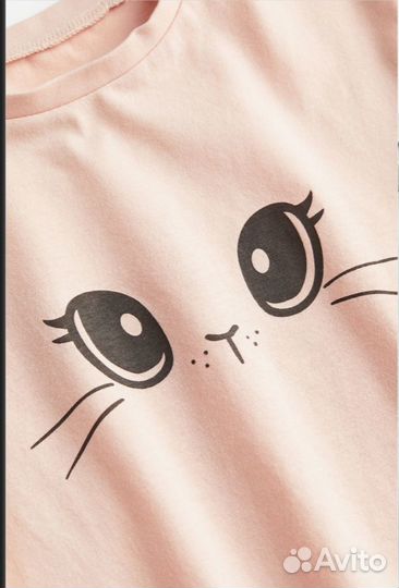 Футболка для девочки H&M, 122/128 (6-8 лет), новая