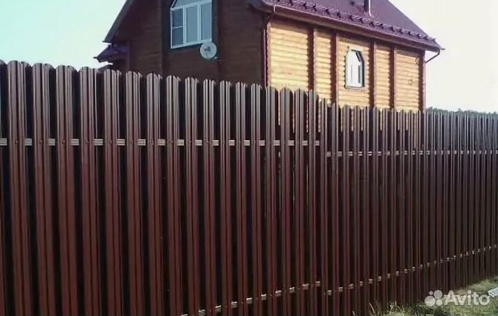 Забор из евроштакетника цена под ключ