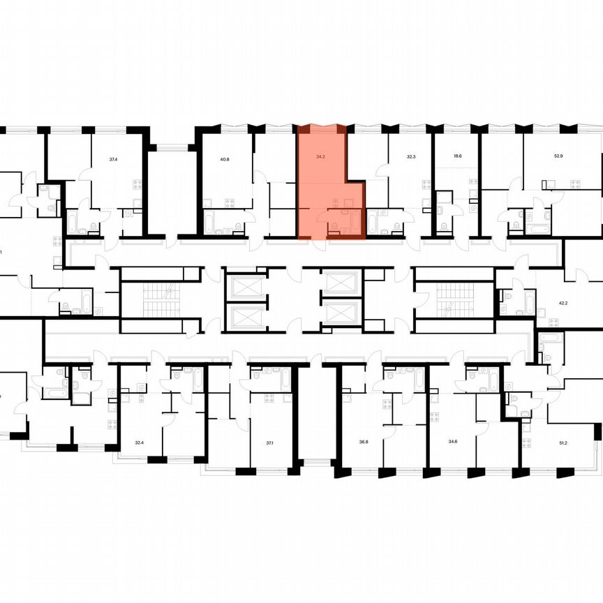 Квартира-студия, 24,2 м², 16/28 эт.