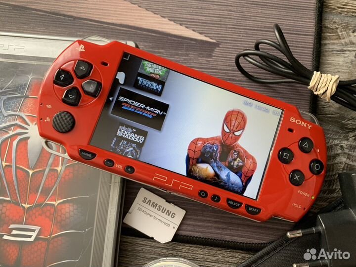 Sony PSP 2008 Spiderman Edition, 64gb, 400+ игр