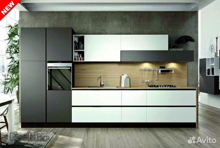 Кухни с антресолями