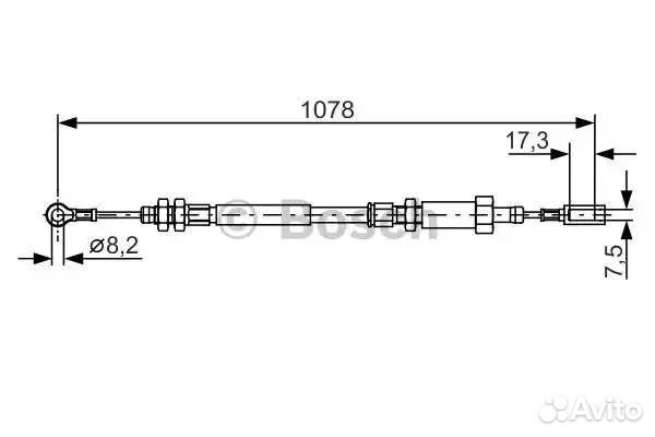 Трос стояночного тормоза зад прав/лев