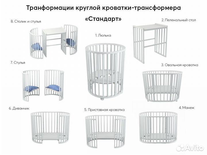 Кроватка 8 в 1