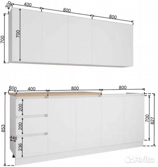 Кухня мори 2.0 м Графит