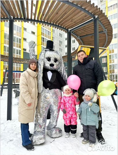 Ростовая кукла Зайка поздравление Живая открытка