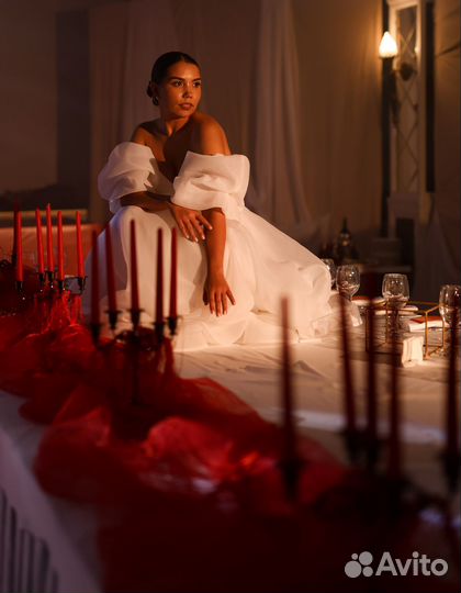 Свадебное платье 46 48 бу