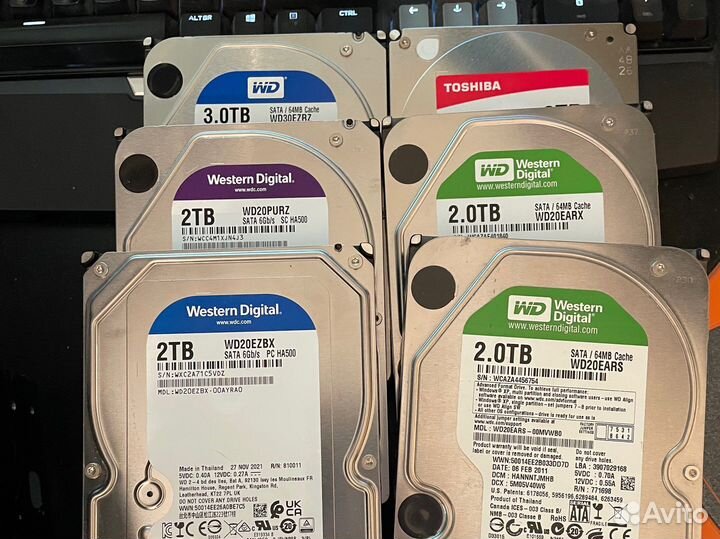 Жесткие диски WD, Seagate, Toshiba 250Gb-3Tb
