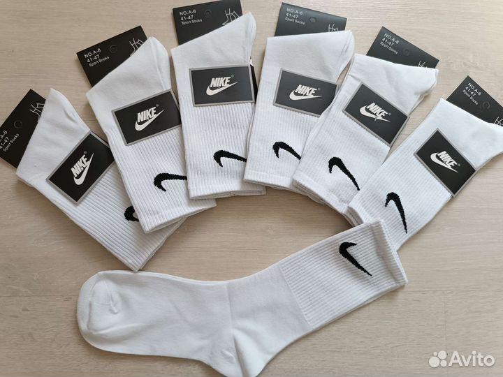Носки nike высокие белые