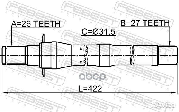 Полуось перед прав 1212IX35MT5 Febest