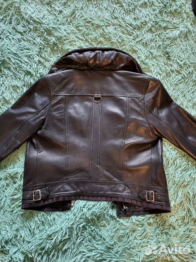 Куртка кожаная, джинсы, толстовка S/М