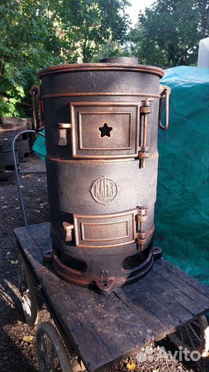 Печь дровяная для готовки СССР с боковым выходом
