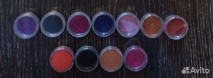 Блестки флок бульонки дизайн ногтей