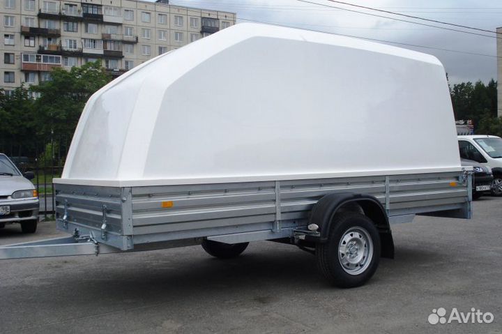Прицеп с алюминиевыми бортами и крышкой мзса 81771