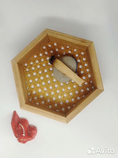 Мини поднос с ротангом