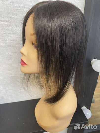 Накладка из натуральных волос с имитацией кожи