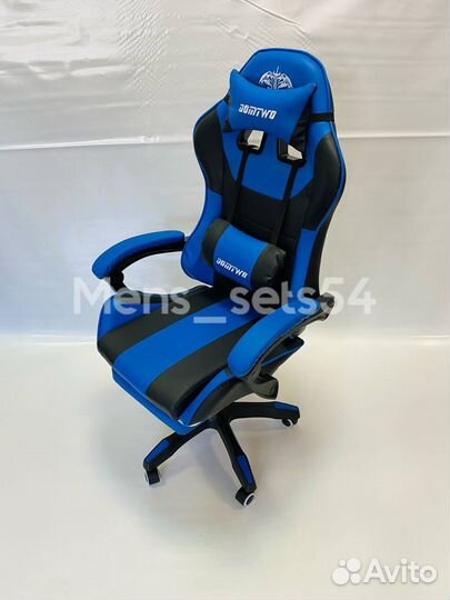 Игровое кресло с подставкой для ног и массажем