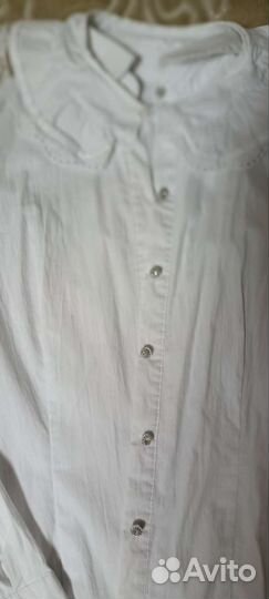 Рубашка белая для девочки 128
