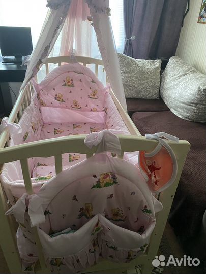 Бортики и постельное белье в комплекте