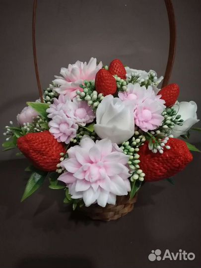 Корзина цветов. Декоративное мыло ручной работы