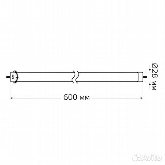 Лампа светодиодная Gauss G13 10W 6500К матовая 93