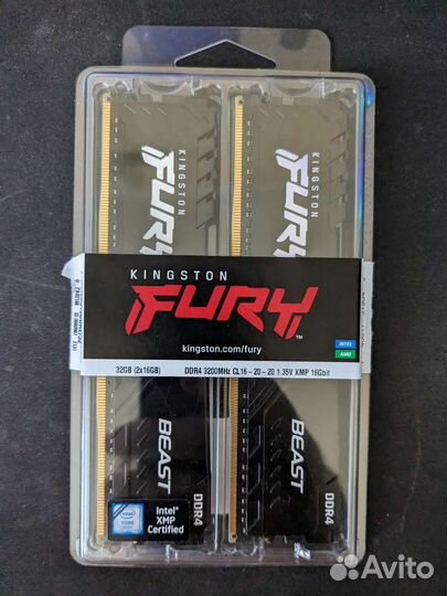 DDR4 Kingston fury Beast Black 2x16 gb 3600, 3200