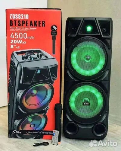 Колонка BT Speaker ZQS-8210 с LED-подсветкой