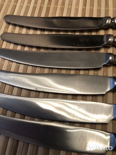 Набор мельхиоровых столовых ножей СССР