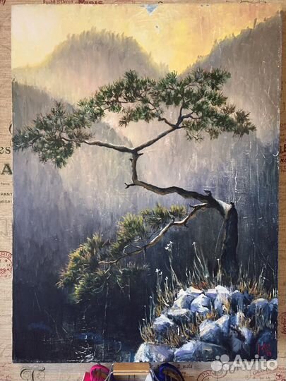 Картина маслом на холсте Сосна