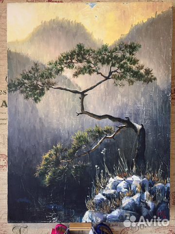 Картина маслом на холсте Сосна